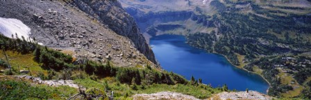 High angle view of a lake, Hidden Lake, US Glacier National Park, Montana, USA by Panoramic Images art print