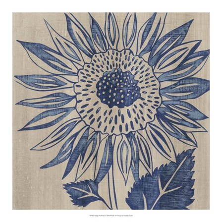 Indigo Sunflower by Chariklia Zarris art print