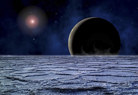 Distant Star Illuminates an Extrasolar Planet by Frank Hettick/Stocktrek Images art print