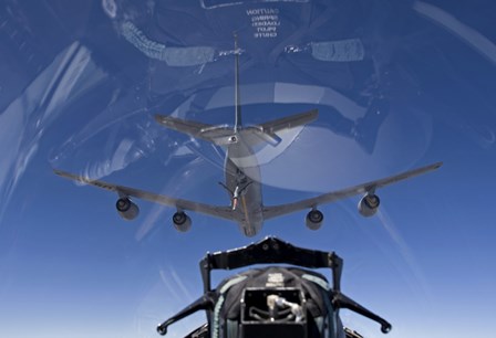 F-15 Eagle Pulls into Position Behind a KC-135 Stratotanker by HIGH-G Productions/Stocktrek Images art print