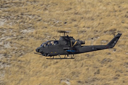 An AH-1F Tzefa of the Israeli Air Force flying over Israel by Ofer Zidon/Stocktrek Images art print