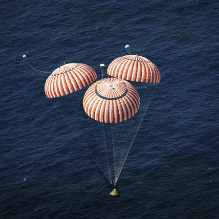 The Apollo 16 Command Module approaching Touchdown in the Central Pacific Ocean by Stocktrek Images art print