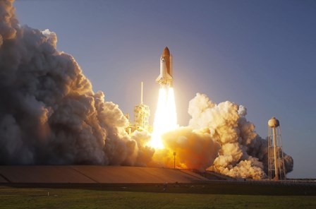 Space Shuttle Discovery lifts off from its Launch Pad at Kennedy Space Center, Florida by Stocktrek Images art print