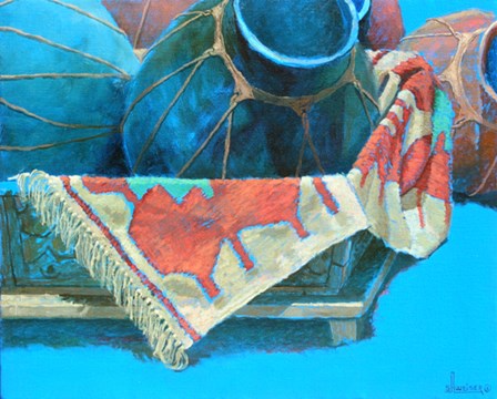 Blue Pots 3 by Sharon Weiser art print