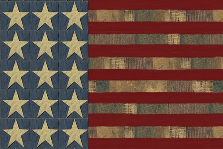 Patriotic Printer Block Flag by Tara Reed art print