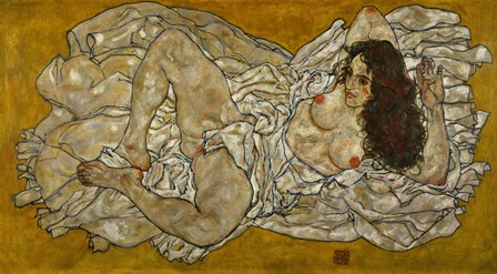 Reclining Woman, 1917 by Egon Schiele art print