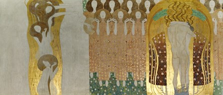 Detail from the &quot;&quot;Beethoven Frieze&quot;&quot; I by Gustav Klimt art print