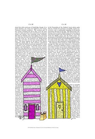 Beach Huts 3 Illustration by Fab Funky art print