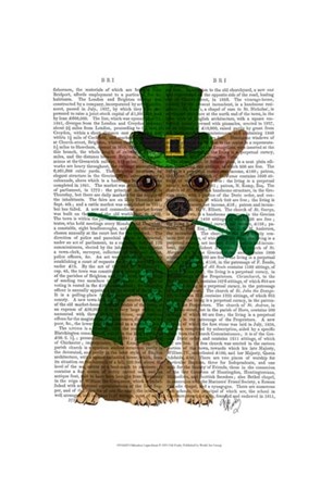 Chihuahua Leprechaun by Fab Funky art print