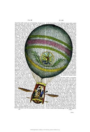 Light Blue Hot Air Balloon by Fab Funky art print