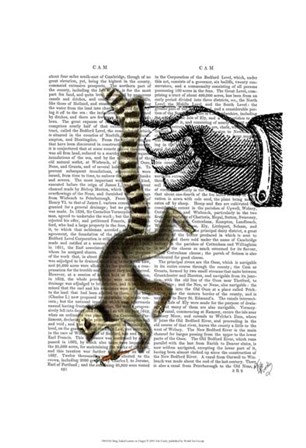 Ring Tailed Lemur on Finger by Fab Funky art print