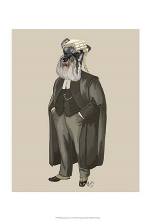 Schnauzer Lawyer by Fab Funky art print