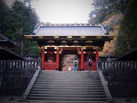 Red Gates And Temple by Naxart art print