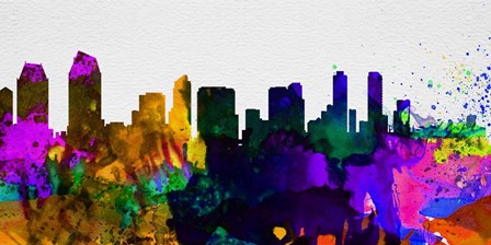 San Diego City Skyline by Naxart art print