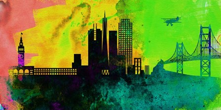 San Francisco City Skyline by Naxart art print