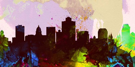 Salt Lake City Skyline by Naxart art print