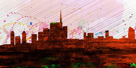 Milan City Skyline by Naxart art print