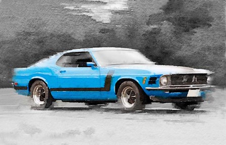 1970 Ford Mustang Boss Blue by Naxart art print