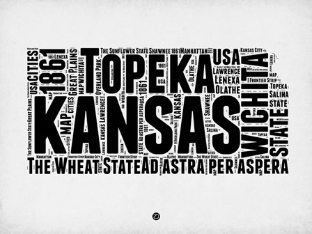 Kansas Word Cloud 2 by Naxart art print