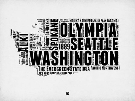 Washington Word Cloud 2 by Naxart art print