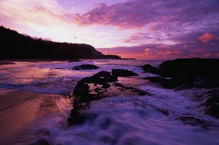 Lumahai Beach at Sunset, HI by Panoramic Images art print