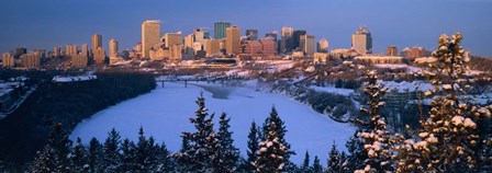 Skyline and the North Saskatchewan Rive, Edmonton, Alberta, Canada by Panoramic Images art print