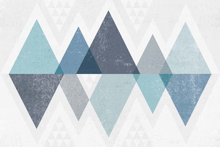 Mod Triangles II Blue by Michael Mullan art print