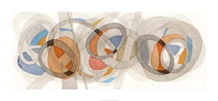 Sepia &amp; Orange Circles by Nikki Galapon art print