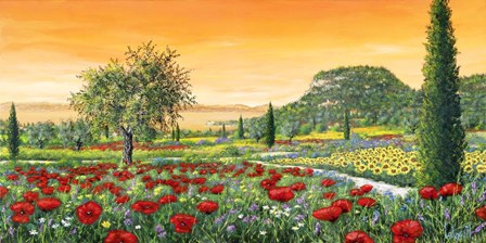 Le Colline in Fiore by Tebo Marzari art print