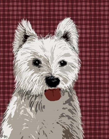 West Highland Terrier Plain by Fab Funky art print