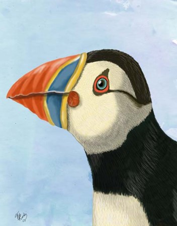 Puffin Portrait by Fab Funky art print