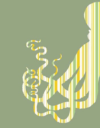 Octopus Striped on Green by Fab Funky art print