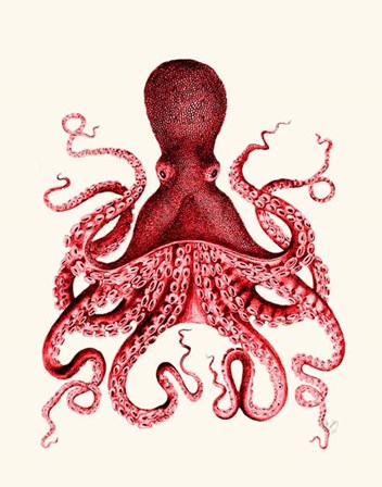 Red Octopus 3 by Fab Funky art print