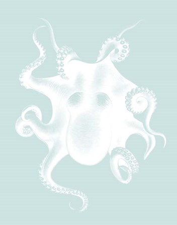 White Octopus on Seafoam d by Fab Funky art print