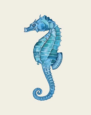 Blue Seahorse by Fab Funky art print