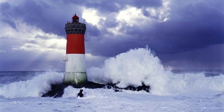 Phare des Pierres-noires lors d&#39;une Tempete by Jean Guichard art print