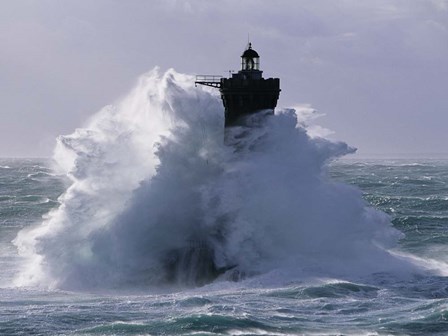 Phare du Four lors d&#39; une Tempete by Jean Guichard art print