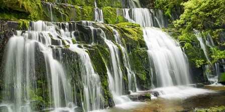 Waterfall Purakaunui Falls, New Zealand by Frank Krahmer art print