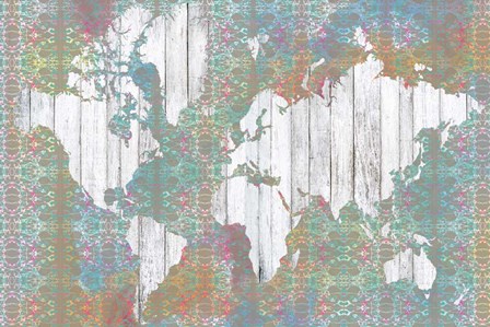 Boho Map I by Jennifer Goldberger art print