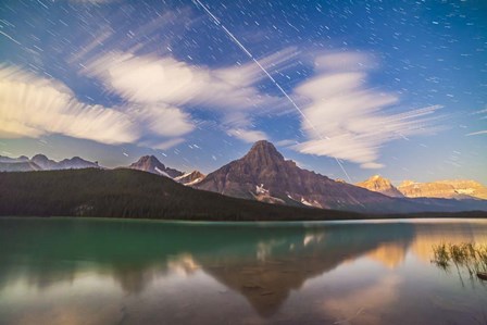 Space Station over Mt Chephren in Banff National Park, Canada by Alan Dyer/Stocktrek Images art print