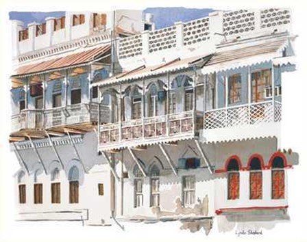 Arabian Balconies by Shephard Lynda art print