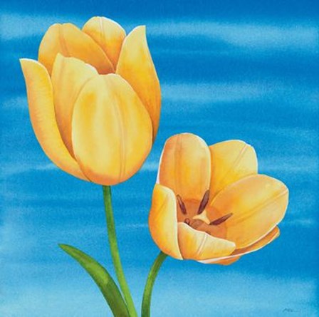 Tulipani Nel Blu by Maria Grazia Luffarelli art print