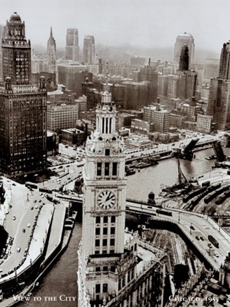 View to the City Chicago 1955 art print