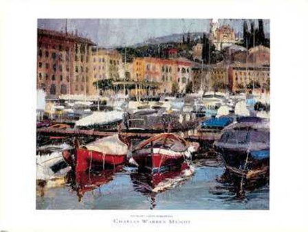 Red Boats Santa Margherita by Charles Warren Mundy art print