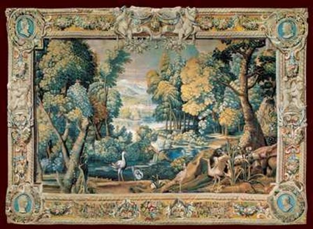 17th century - Tapestry Landscape Size 50x38.25 art print