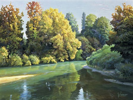 Fiume Tra I Boschi by Adriano Galasso art print