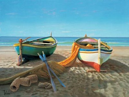 Adriano Galasso - Dopo la Pesca Size 31.5x23.75 by Adriano Galasso art print