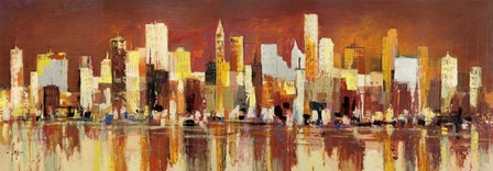 Manhattan al Tramonto by Luigi Florio art print