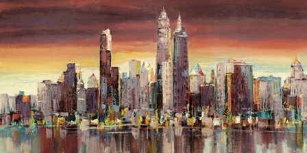 Sera su New York by Luigi Florio art print