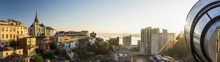 Ascensor Reina Victoria at Dawn, Cerro Concepcion, Valparaiso, Chile by Panoramic Images art print